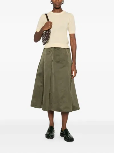 Sofie D'hoore Pleated Midi Skirt In Green