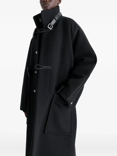 Lemaire Belted Toggle-fastening Coat In Black