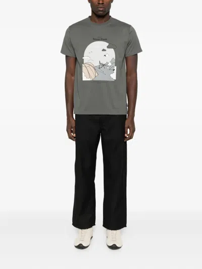 Snow Peak Graphic Print T-shirt In Gray
