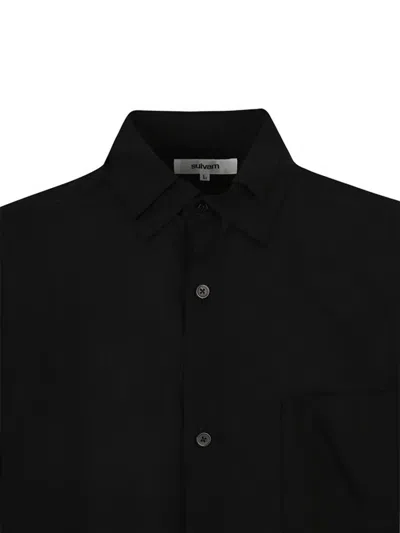 Sulvam Asymmetrical Drawstring Shirt In Black