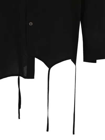 Sulvam Asymmetrical Drawstring Shirt In Black