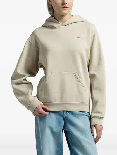 Coperni Logo-print Hoodie In Brown