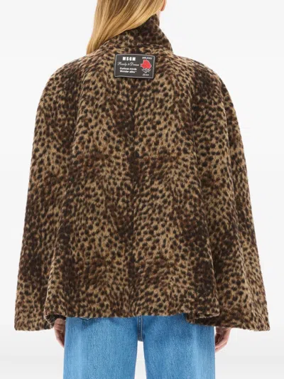 Msgm Coats Brown In Brown