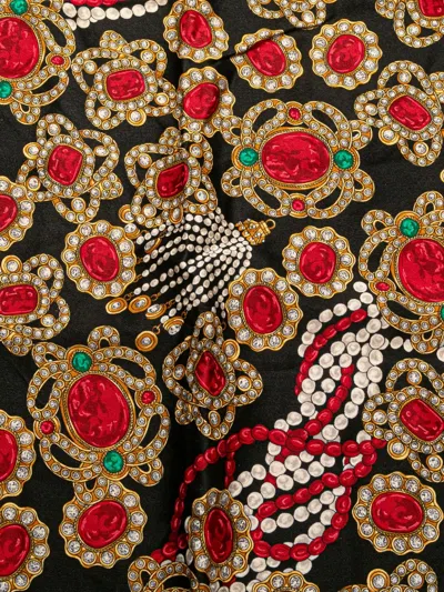 Pre-owned Chanel 20th Century Bijoux Silk Scarf Scarves In Black