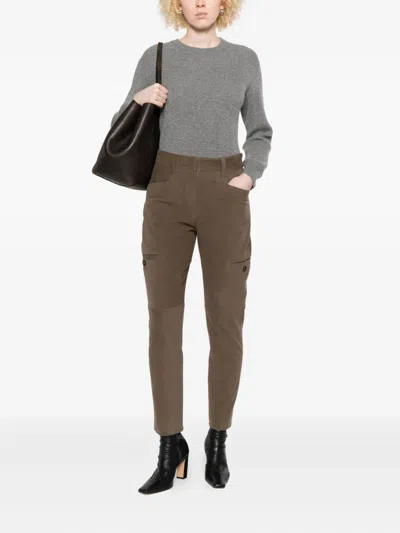 Brunello Cucinelli Pants With Zip At The Bottom In Brown