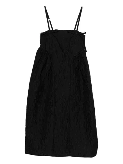 Cecilie Bahnsen Ambra Bow-detail Midi Dress In Black
