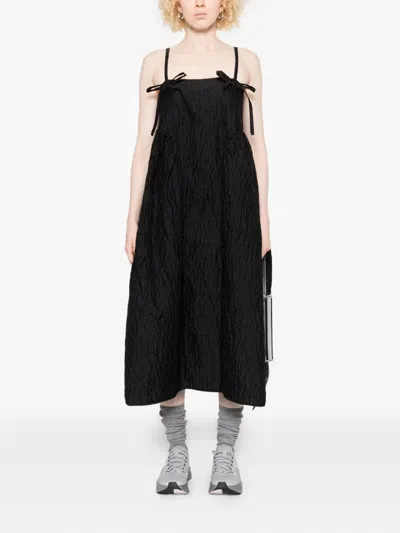 Cecilie Bahnsen Ambra Bow-detail Midi Dress In Black