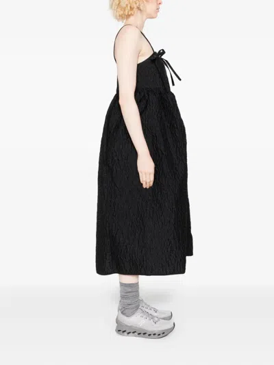 Cecilie Bahnsen Ambra Bow-detail Midi Dress In Black