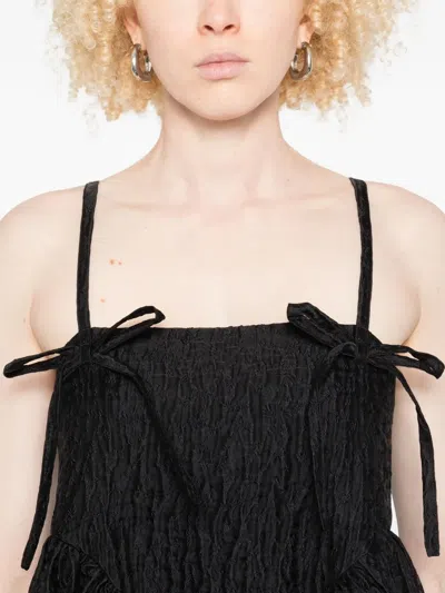 Cecilie Bahnsen Ambra Bow-detail Midi Dress In Black