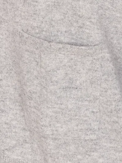 Not Shy Patch-pocket Buttoned Cardigan In Gray