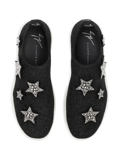 Giuseppe Zanotti Rhinestone-embellished Star Patches In Black