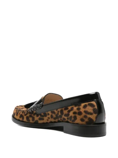Stuart Weitzman Leopard-print Tassel Loafers In Brown