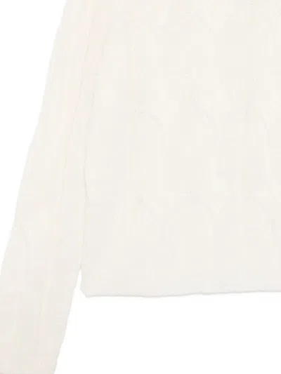 Liu •jo Cable-knit Sweater With High Turtleneck In White