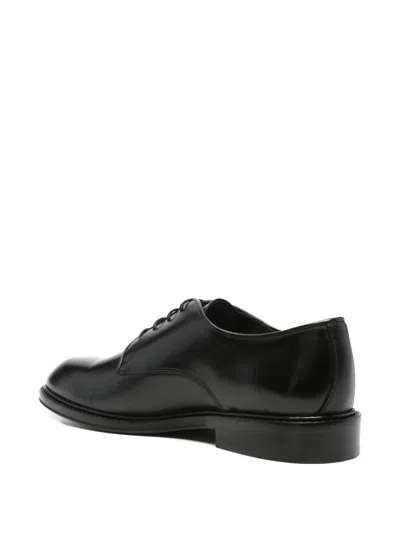 Corneliani Leather Derby Shoes In Black