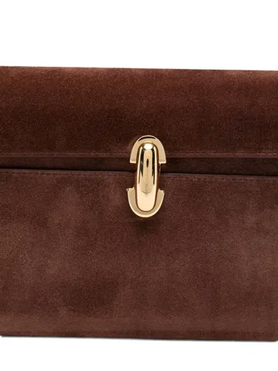 绒面皮搭扣单肩包