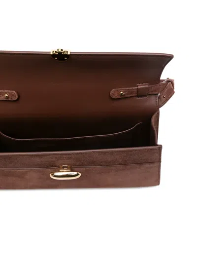 绒面皮搭扣单肩包