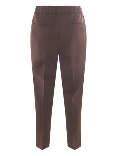 Incotex Elastic-waist Trousers In Brown