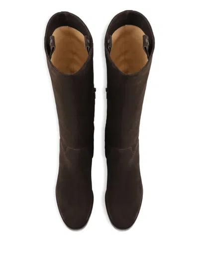 Doucal's Block-heel Suede Boots In Brown