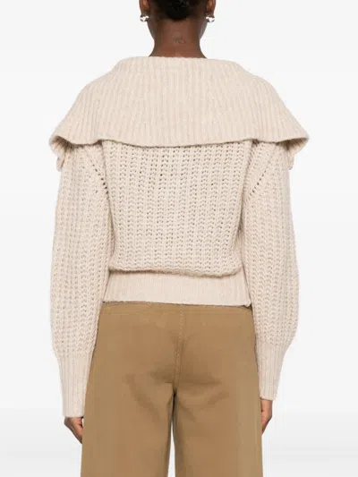 绞花针织拉链领毛衣