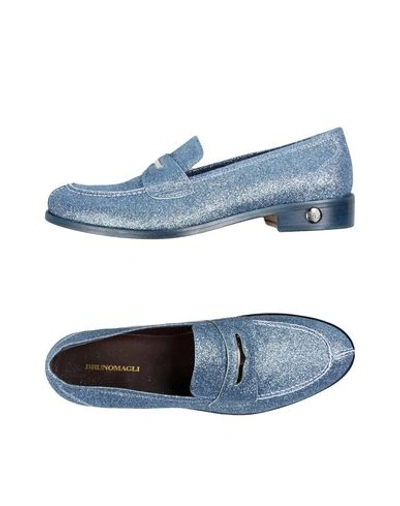 Shop Bruno Magli Loafers In Sky Blue