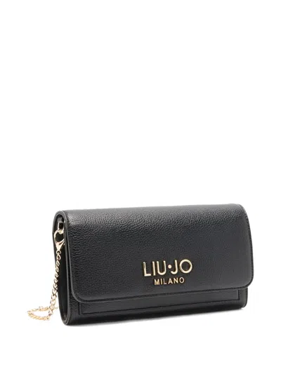Liu •jo Chain Strap Clutch Bag In Black