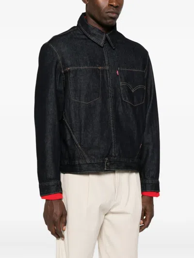 Levi's Zip-front Patch-pockets Denim Jacket In Blue