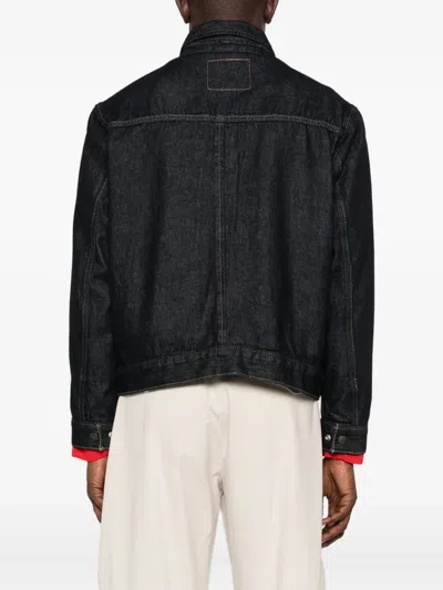 Levi's Zip-front Patch-pockets Denim Jacket In Blue