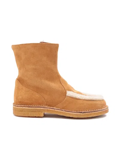 拉链绒面皮中筒靴