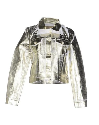 Blumarine Denim Outerwear In Platinum