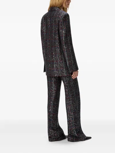 Missoni Double-breasted Checked Blazer Featuring Sequins In Black
