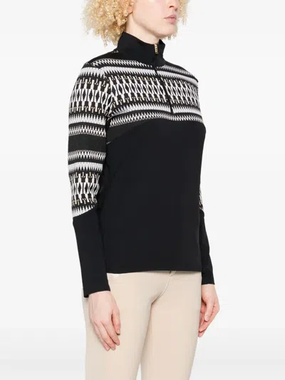 Bogner Jelissa Fair Isle Jacquard-trimmed Stretch-jersey Base Layer In Black