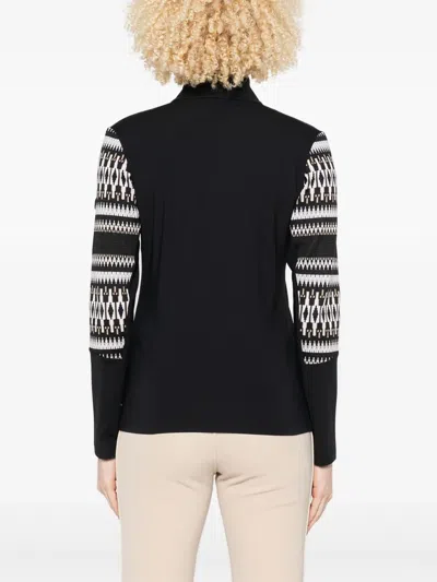 Bogner Jelissa Fair Isle Jacquard-trimmed Stretch-jersey Base Layer In Black