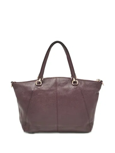 Pre-owned Coach Vintage Leather Shoulder Bag In Purple