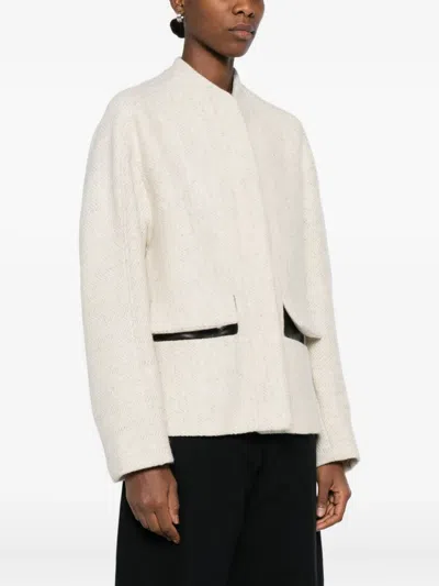 Mark Kenly Domino Tan Herringbone-pattern Pocket Jacket In Neutral