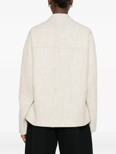 Mark Kenly Domino Tan Herringbone-pattern Pocket Jacket In Neutral