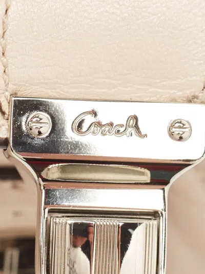 Pre-owned Coach Vintage Leather Crossbody Bag In Neutral