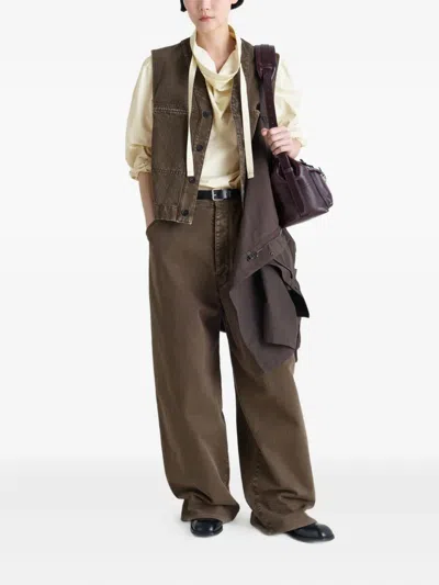 Lemaire High-neck Drawstring Blouse In Neutral