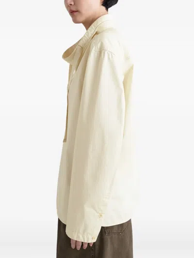 Lemaire High-neck Drawstring Blouse In Neutral