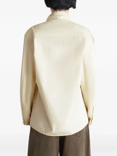 Lemaire High-neck Drawstring Blouse In Neutral