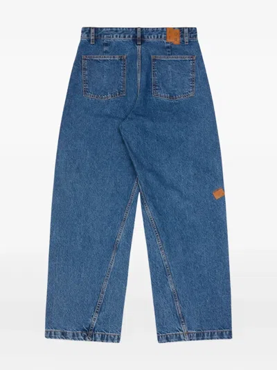Ader Error Panelled Jeans In Blue