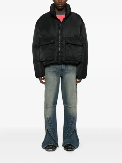 Purple Brand Zip-front Flap-pocket Jacket In Black