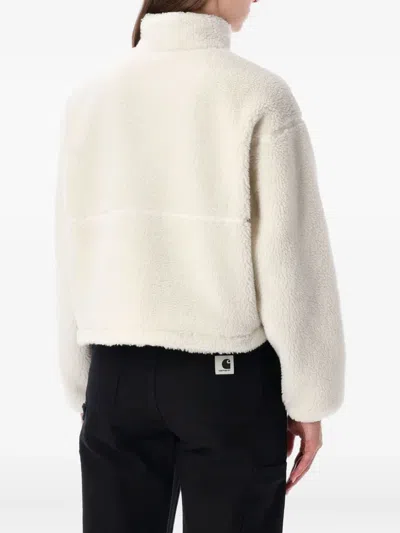 The North Face Fleece Jacket With High Collar And Pockets In White