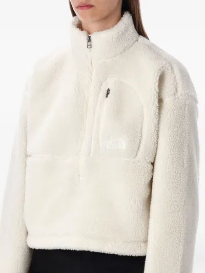The North Face Fleece Jacket With High Collar And Pockets In White