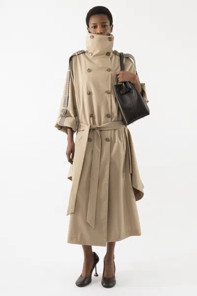 Arakii Drop Waist Trenchcoat In Sand