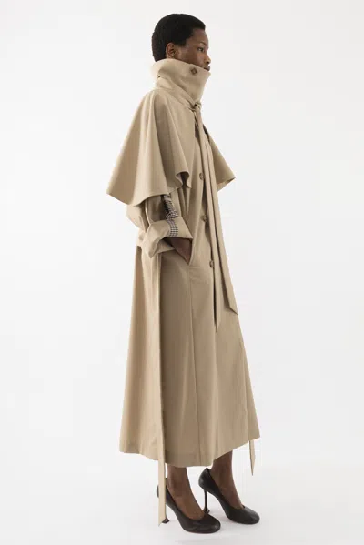 Arakii Drop Waist Trenchcoat In Sand