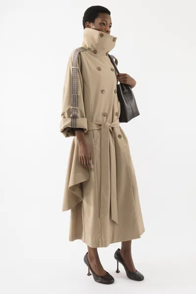 Arakii Drop Waist Trenchcoat In Sand