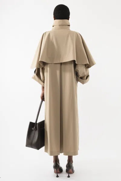 Arakii Drop Waist Trenchcoat In Sand