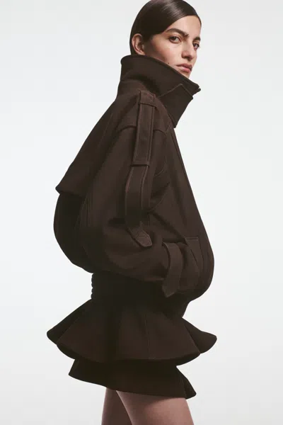 Arakii Leather Biker Jacket In Brown