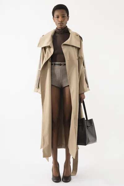 Arakii Drop Waist Trenchcoat In Sand
