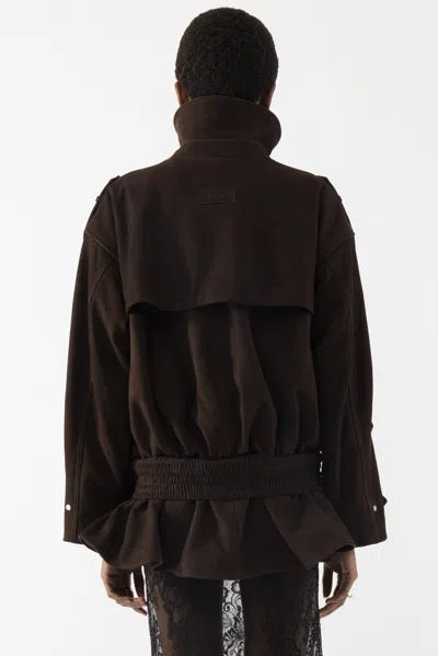 Arakii Leather Biker Jacket In Brown